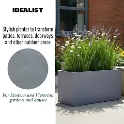 IDEALIST Lite Contemporary Light Concrete High Trough Planter
