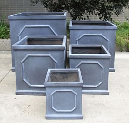 IDEALIST Lite Faux Lead Chelsea Box Square Light Concrete Planter