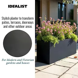 IDEALIST Lite Contemporary Light Concrete High Trough Planter