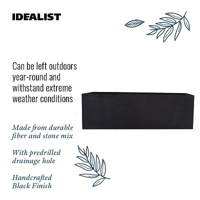 IDEALIST Lite Window Box Light Concrete Planter Set