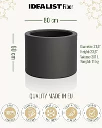 RING Round Outdoor Fiberglass Planter