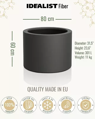RING Round Outdoor Fiberglass Planter