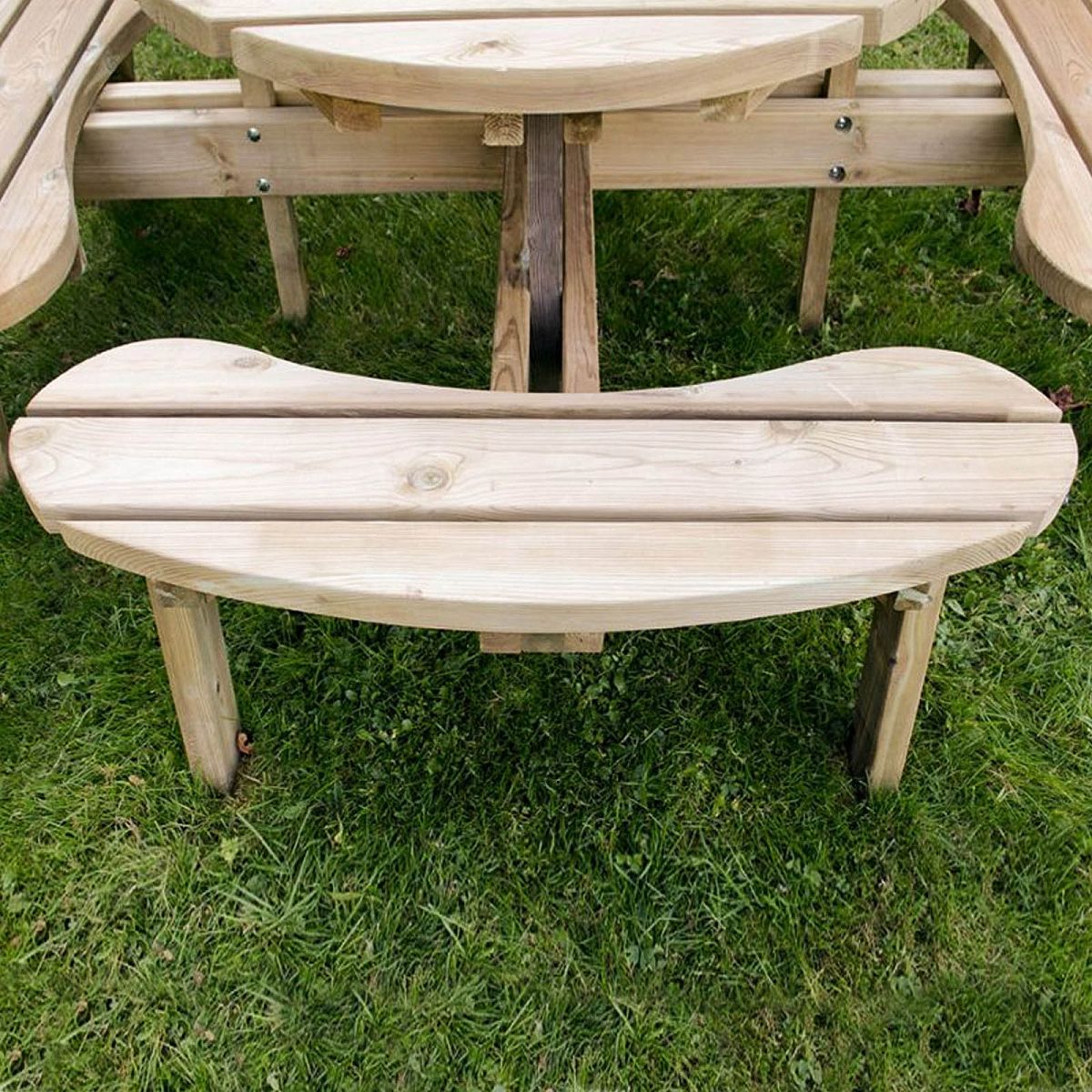 Outdoor Wooden Round Picnic Table by Forest Garden