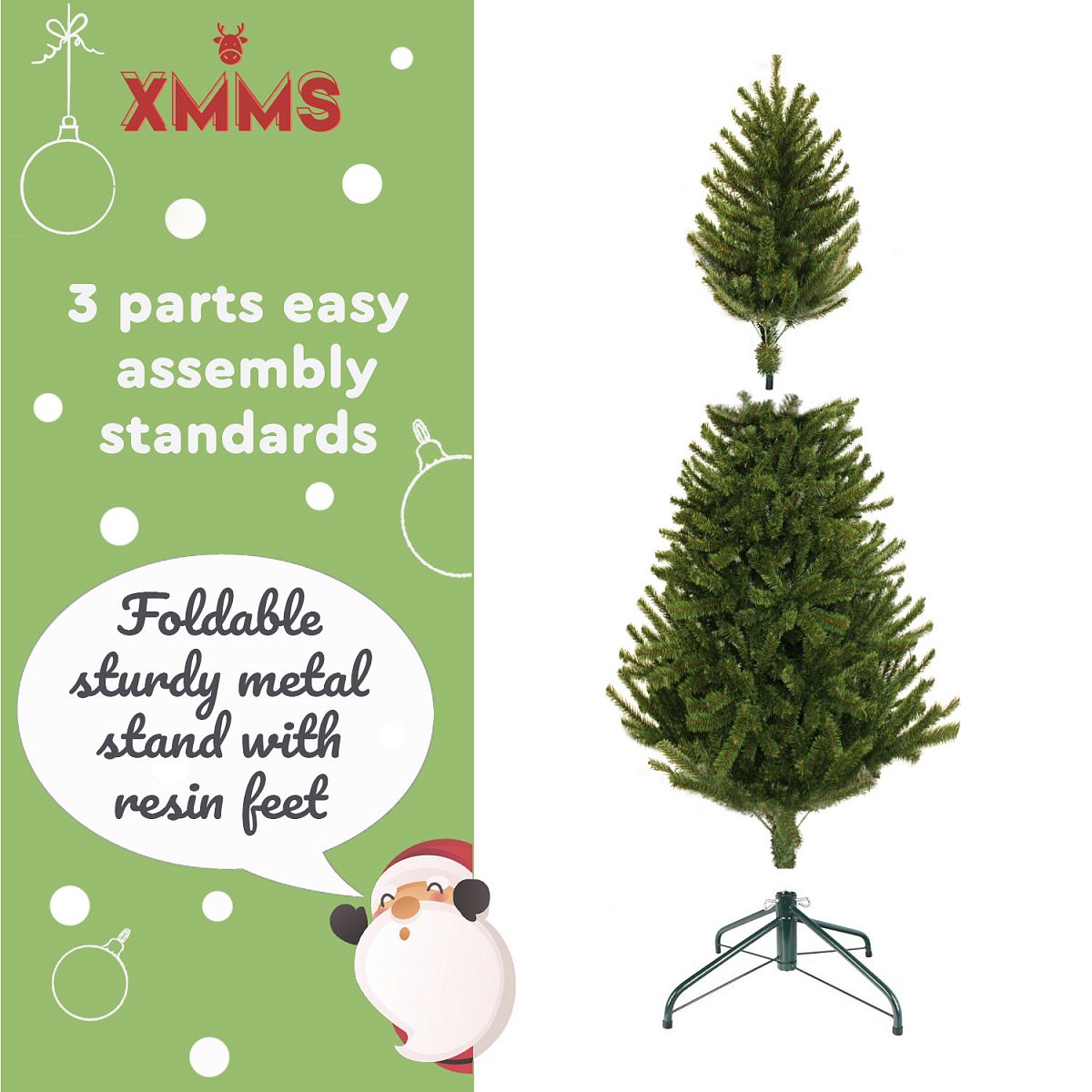 XMMS Limerick Artificial Christmas Tree with Tree Skirt & Cotton Gloves Fir Green Needles
