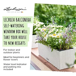 LECHUZA BALCONERA Cottage Trough Poly Resin Self-watering Planter