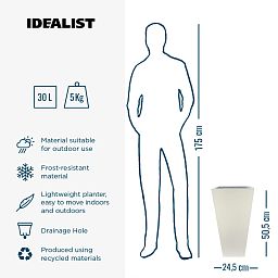 IDEALIST Lite Tall Tapered Contemporary Light Concrete Planter