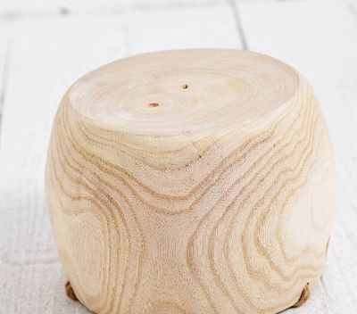 HORTICO ECO Wooden House Planter Round Indoor Plant Pot for House Plants with Waterproof Liner