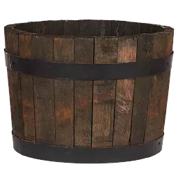 Rustic Upcycled Oak Wood Round Tub Half Barrel Outdoor Planter Made in UK by HORTICO