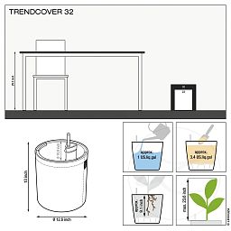 LECHUZA TRENDCOVER Round Self-watering Planter