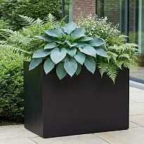 IDEALIST Lite Narrow Contemporary Trough Garden Planter, Black Light C...