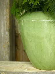 Ceramic Lime Round Glossy Planter Pot In/Out