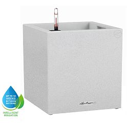 LECHUZA CANTO Stone Low Square Poly Resin Self-watering Planter