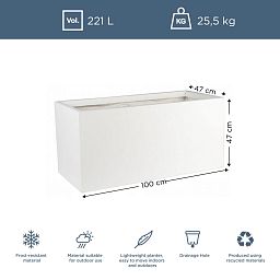 IDEALIST Lite Contemporary Light Concrete Trough Planter