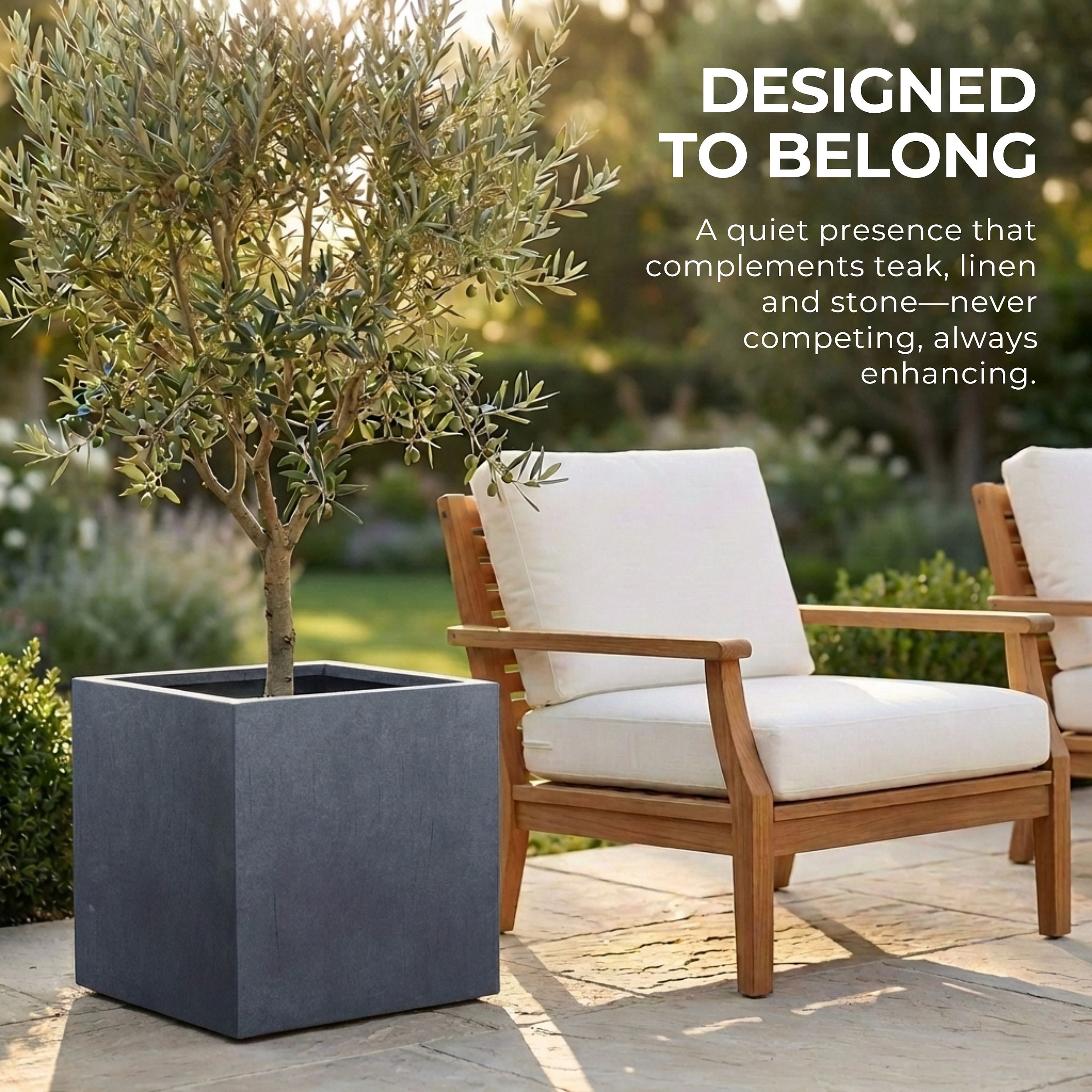 IDEALIST Lite Square Box Contemporary Light Concrete Planter