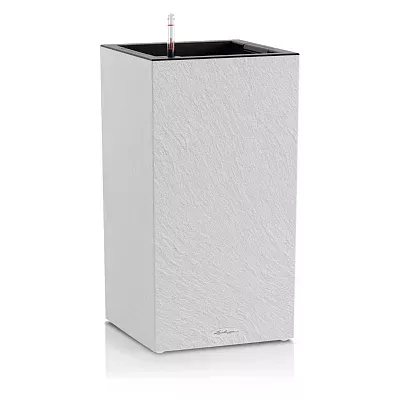 LECHUZA CANTO Slatestone High Square Tall Poly Resin Self-watering Planter