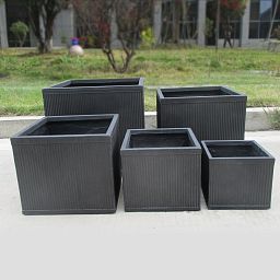 IDEALIST Lite Vertical Ribbed Vintage Style Square Planter