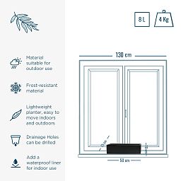 WINDOW BOX Fiberstone Slim Low Planter by Idealist Premium Balcony