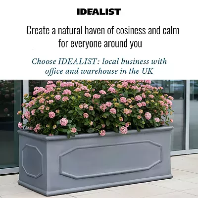 IDEALIST Lite Faux Lead Chelsea Light Concrete Through Planter