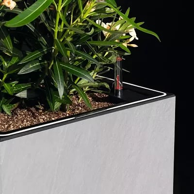 LECHUZA CANTO Slatestone Low Square Poly Resin Self-watering Planter