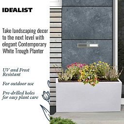 IDEALIST Lite Contemporary Light Concrete High Trough Planter