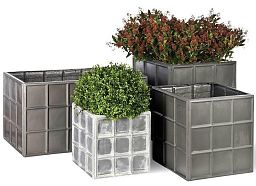 Downing St. Fiberglass Square Faux Lead Planter Pot In/Out