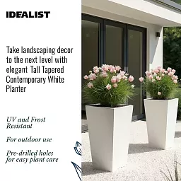 IDEALIST Lite Tall Tapered Contemporary Light Concrete Planter