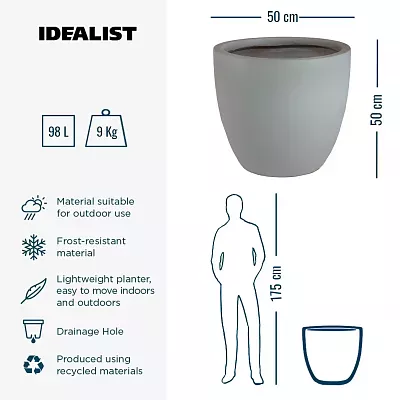 IDEALIST Lite Contemporary Light Concrete Egg Planter