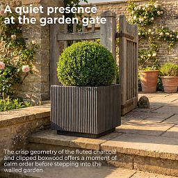 IDEALIST Lite Vertical Ribbed Square Effect Outdoor Planter