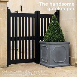 IDEALIST Lite Faux Lead Chelsea Box Square Light Concrete Planter