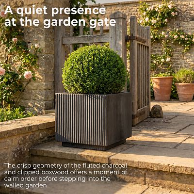 IDEALIST Lite Vertical Ribbed Square Effect Outdoor Planter