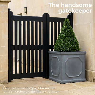 IDEALIST Lite Faux Lead Chelsea Box Square Light Concrete Planter