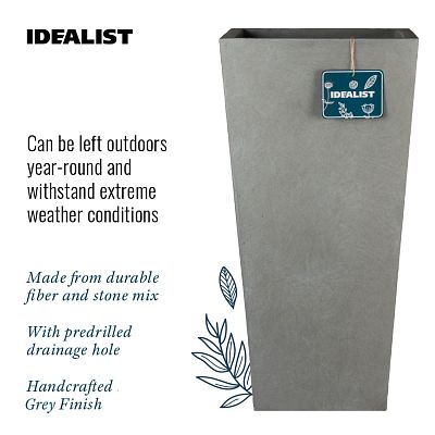 IDEALIST Lite Tall Tapered Contemporary Light Concrete Planter