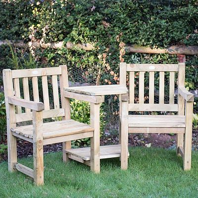 Outdoor Wooden Harvington Love Seat by Forest Garden