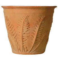 Fern Brown Fiberglass Round S Terracotta Planter Pot In/Out D36 H29 cm...