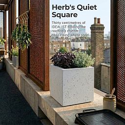 IDEALIST Lite Square Box Contemporary Marble Light Concrete Planter