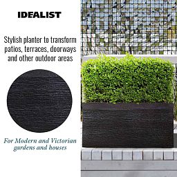 IDEALIST Lite Ribbed Light Concrete Trough Planter
