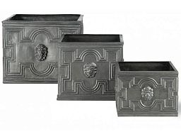 Elizabethan Fiberglass Square Faux Lead Planter Pot In/Out