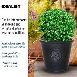 IDEALIST Lite Rustic Style Rolled Rim Wide Vase Outdoor Planter