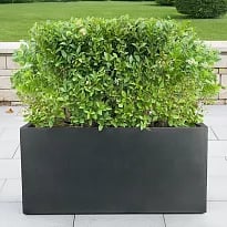 IDEALIST Lite Contemporary Trough Garden Planter, Faux Lead Dark Grey ...