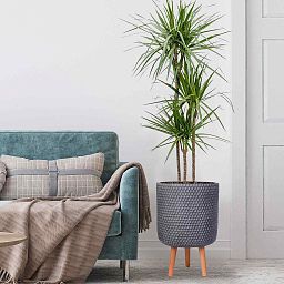 IDEALIST Lite Honeycomb Style Cylinder Planter on Legs, Round Pot Plant Stand Indoor