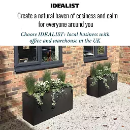 IDEALIST Lite Contemporary Light Concrete High Trough Planter