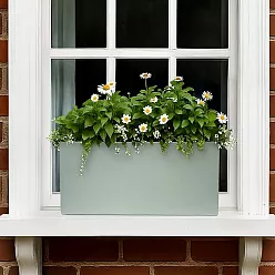 Geo Window Flower Box Fiberglass Trough Aluminium Planter Pot In/Out