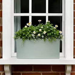 Geo Window Flower Box Fiberglass Trough Aluminium Planter Pot In/Out