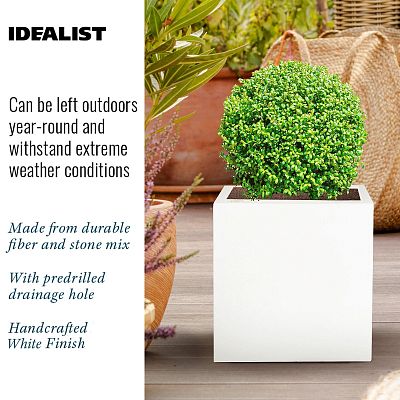 IDEALIST Lite Square Box Contemporary Light Concrete Planter