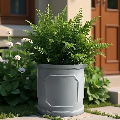 IDEALIST Chelsea Light Concrete Cylinder Garden Planter