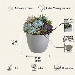 IDEALIST Lite Contemporary Light Concrete Egg Planter