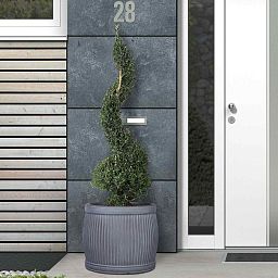 IDEALIST Lite Vertical Ribbed Vintage Style Barrel Round Planter