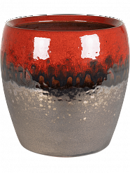 Amora Couple Glazed Clay Round Planter