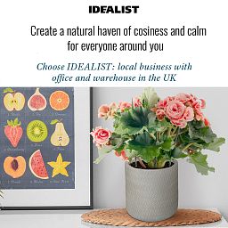 IDEALIST Lite Plaited Style Table and Hanging Cylinder Round Plant Pot Dual Use Indoor Planter