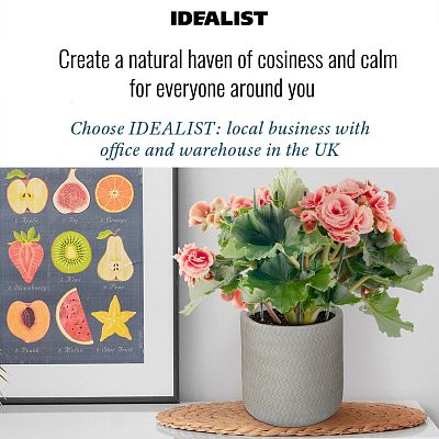 IDEALIST Lite Plaited Style Table and Hanging Cylinder Round Plant Pot Dual Use Indoor Planter